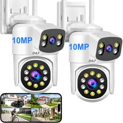 2NLF - 2nlf® 2pcs Doble Lente Cámara De Seguridad Exterior Wifi Hd