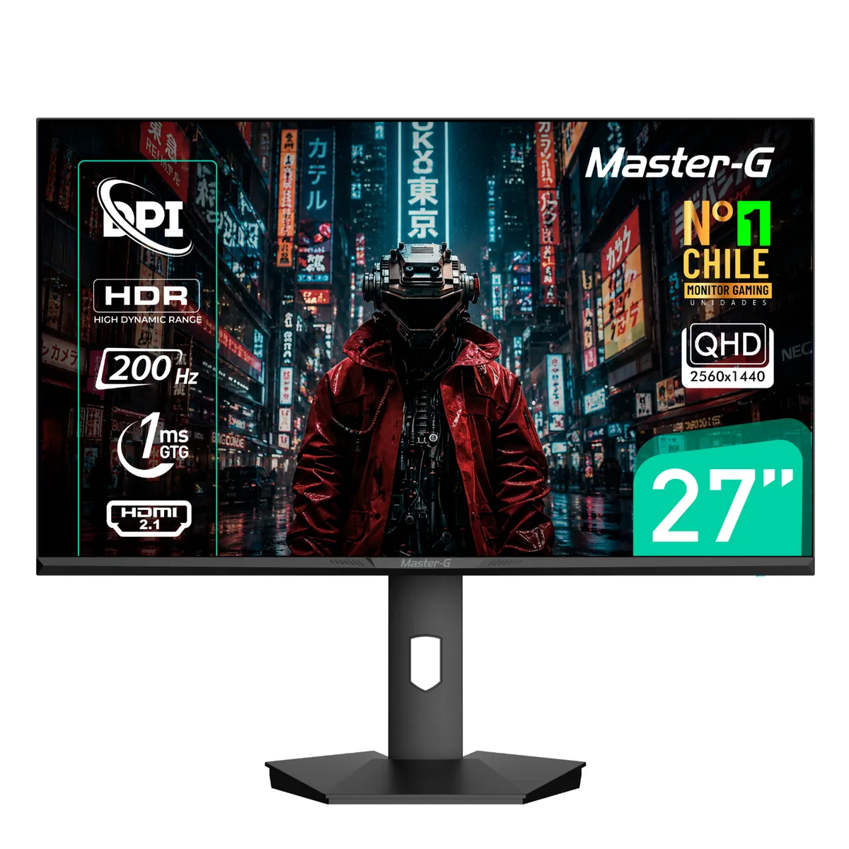 MASTER G - Monitor Gamer 27" QHD IPS Pivote 90 180Hz 1Ms MGMG2750Q