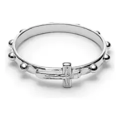 GENERICO - Anillo Rosario Denario Plata Genuina Ley 925 Con Crucifijo