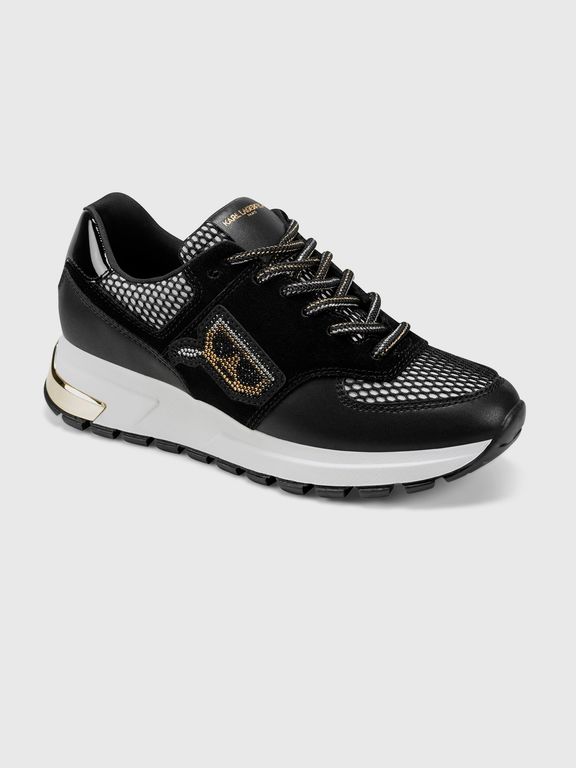 Zapatillas Mayu con Choupette y detalles de malla Negro