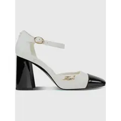 KARL LAGERFELD - Sandalias de tacón Sapphira con punta cerrada Blanco