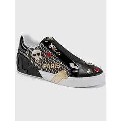 KARL LAGERFELD - Zapatillas laceless Mavise con apliques metálicos Negro