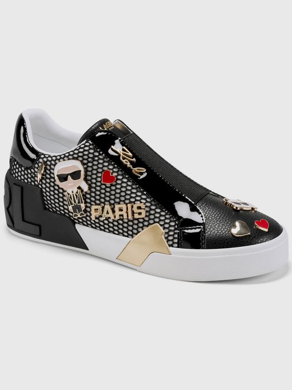 Zapatillas laceless Mavise con apliques metálicos Negro