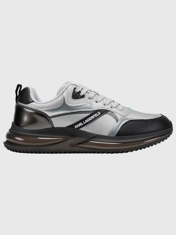 Zapatillas runner en mezcla de materiales Gris