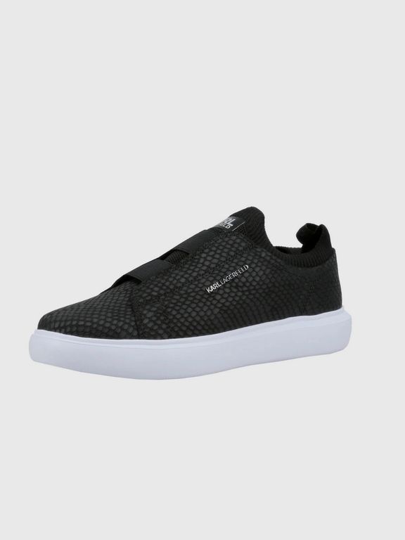 Zapatillas laceless con estampado de reptil Negro