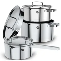 BOHLIER - Batería de Cocina 6 Piezas Acero Inoxidable 510-6SS