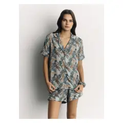 LOUNGE - Set Pijama Mujer Tigres Verde