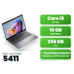 DELL - Latitude 5411 16GB Ram 256GB Intel Core I5-10400H Notebook Reacondicionado Win11Pro