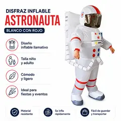 DOPA - Disfraz Inflable De Astronauta Para Niños Y Adultos - Blanco