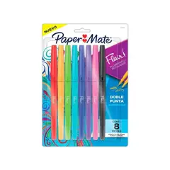 PAPER MATE - Marcadores Flair Doble P. 8 Colores