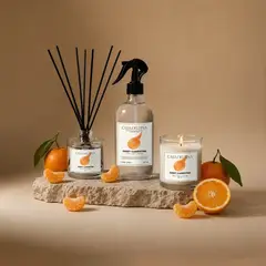 CASA DELFINA - Pack Difusor 120ml + Home Spray + Vela Aromática Sweet Clementine - Trío