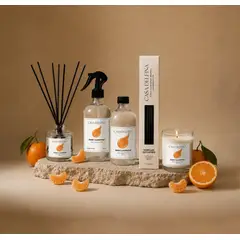 CASA DELFINA - Pack Aroma Total Sweet Clementine: Difusor, Home Spray, Vela y Repuestos - Set Completo