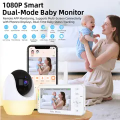 PUREPOWER - Wi-Fi Monitor de Bebe Full HD4.3 Pantalla para seguridad para el hogar