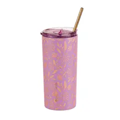 ADAGIO TEAS - Tumbler Lila Flores Rosadas 470 ml