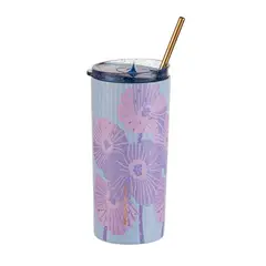 ADAGIO TEAS - Tumbler Celeste Líneas Flores 470 ml