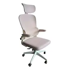 GENERICO - Silla de Oficina Gris Apoyo Lumbar Ajustable y Cabecera