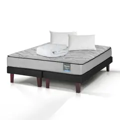 FLEX - Cama Europea Dream Dual 2 Plazas 150x190 + Almohada Policotton + CubreColchón Basico