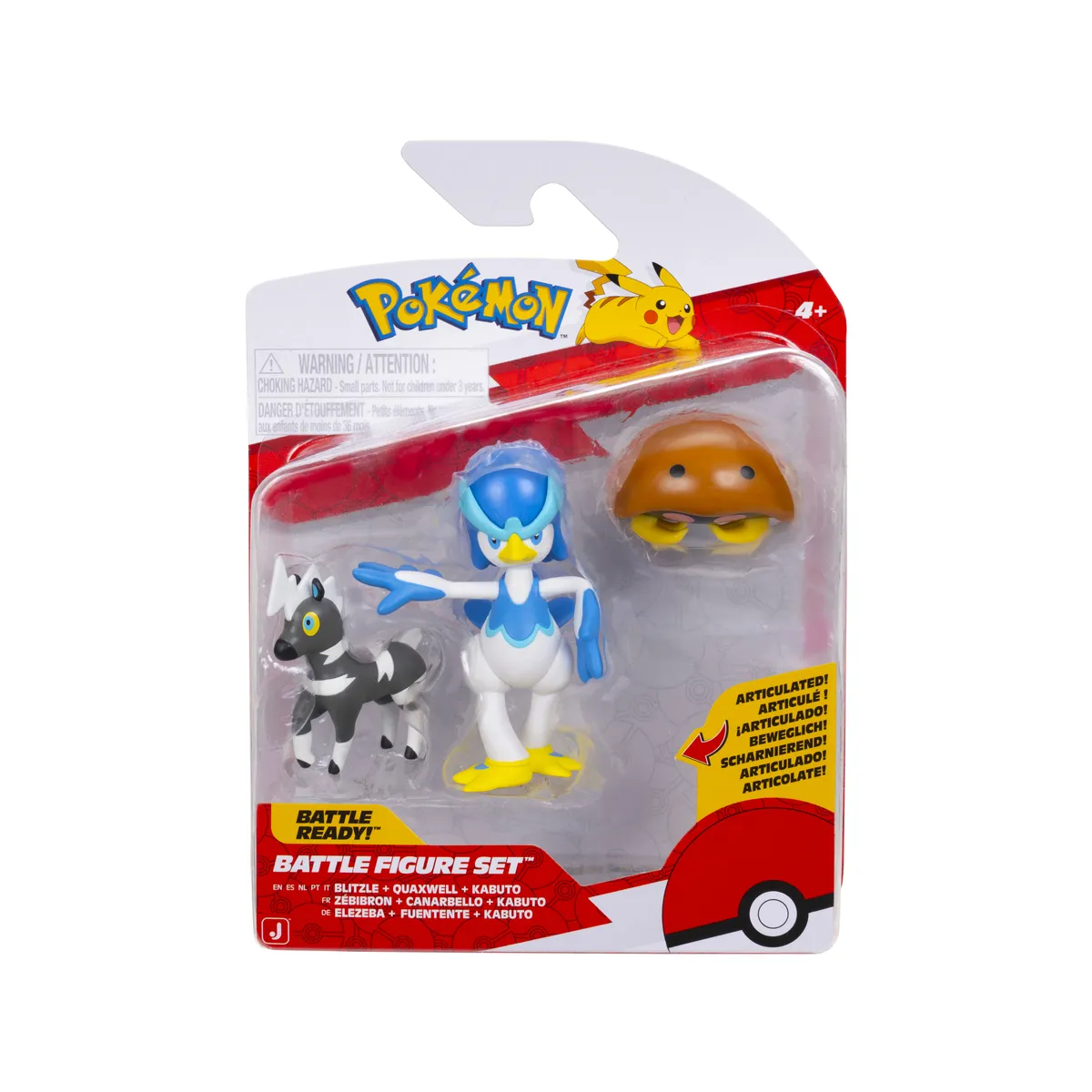IMEXPORTA - Pokemon Pack 3 Figuras - Blitzle + Quaxwell + Kabuto