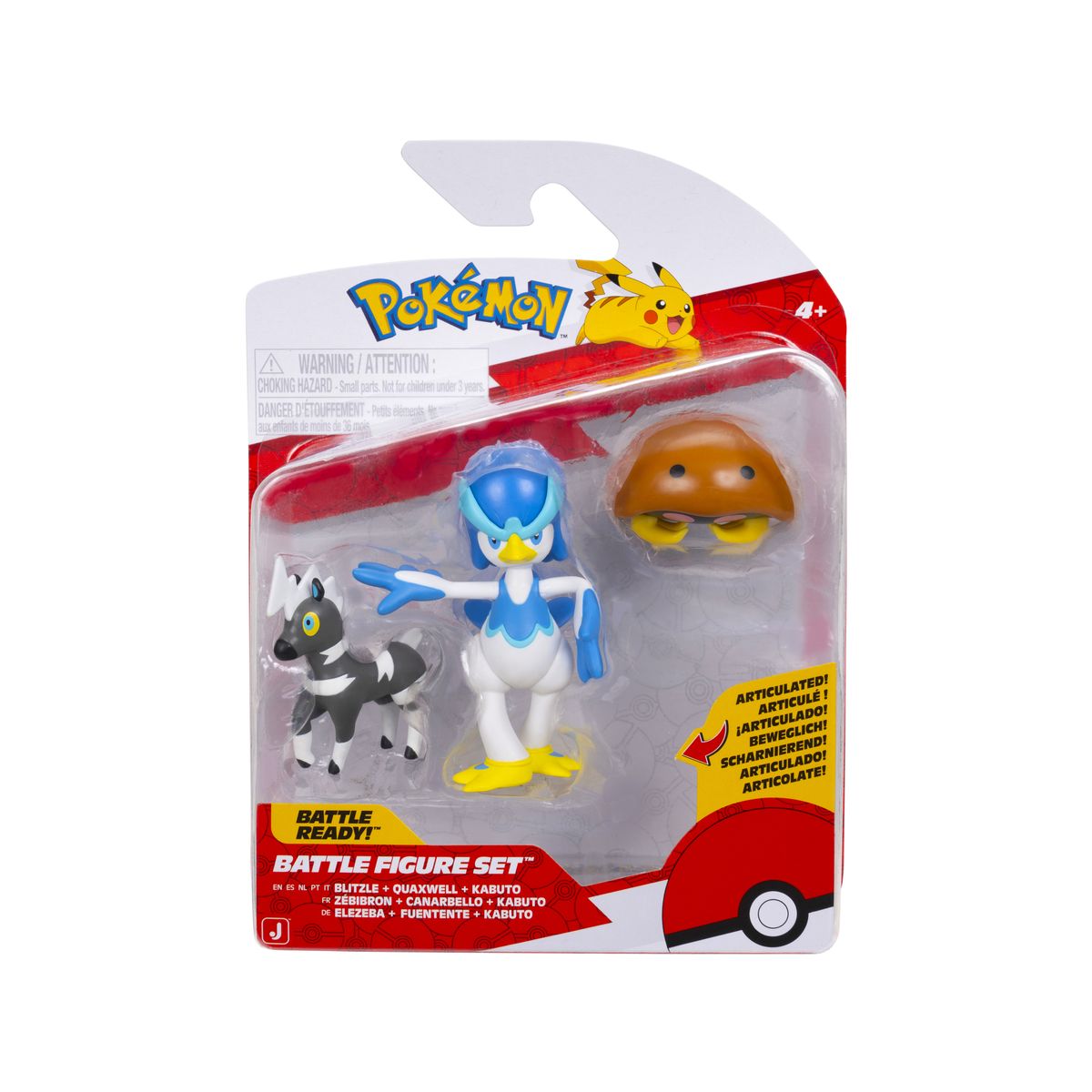 IMEXPORTA - Pokemon Pack 3 Figuras - Blitzle + Quaxwell + Kabuto