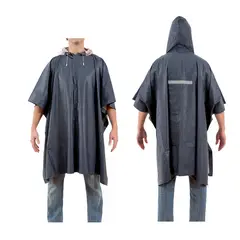 VICSA - PONCHO IMPERMEABLE DE PVC CON GORRO Y CINTA REFLECTANTE