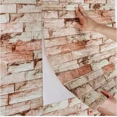 GENERICO - Pack 10 Lamina Papel Mural Autoadhesivo Ladrillos