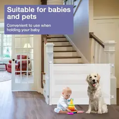 EVERSO - Reja Seguridad Escalera Puerta Retráctil Para Bebe Mascotas BLANCO