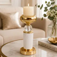 CAP DOR - Candelabro Decorativo de Metal y Vidrio – Zoe II