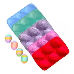 GENERICO - Set de 4 moldes de silicona para chocolate con formas de huevo y conejo