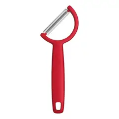 GENERICO - Pelapapas de acero inoxidable con mango ergonómico de 16 cm