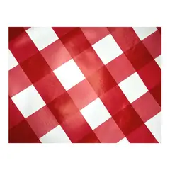 GENERICO - Mantel de Hule 1.40x2.00m (Corte Desde Rollo) Impermeable Cuadro Rojo