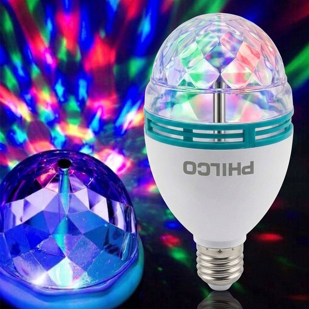 PHILCO - Esfera De Luz RGB Giratoria Para Fiesta Conexión Soquete E27