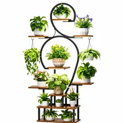 GENERICO - Estante macetero Organizador para Plantas con Luz de Crecimiento