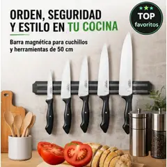 MOVI - Barra Magnética para Cuchillos 50 cm Organizador de Cocina y Utensilios