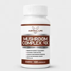 AUSTRAL LIFE - Mushroom Complex 4X – 120 Cápsulas -