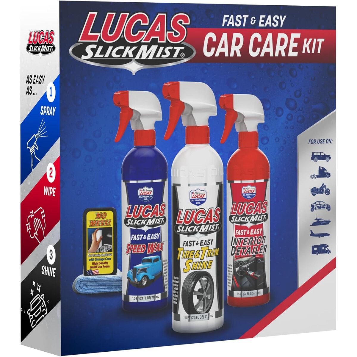 LUCAS - Kit Detallado Lucas Oil Slick Mist 10558 3x710ml Autos