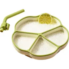 YEEHOO - Plato dividido de silicona para bebé con ventosa color blanco Ruyao