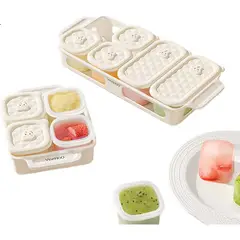 YEEHOO - Contenedor freezer de silicona para comida de bebé con 42 compartimentos