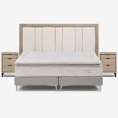 ROSEN - Cama Europea Bock King + Set de Muebles Melrose