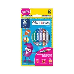 PAPER MATE - Marcador Doble P. x10