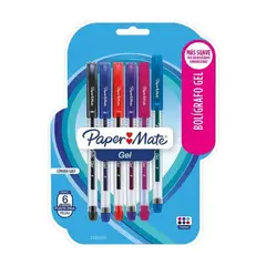PAPER MATE - Set 6 Lápices Gel P. Fina 0.6mm