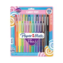 PAPER MATE - Set 24 Marcadores Flair Candy Pop! Punta Media