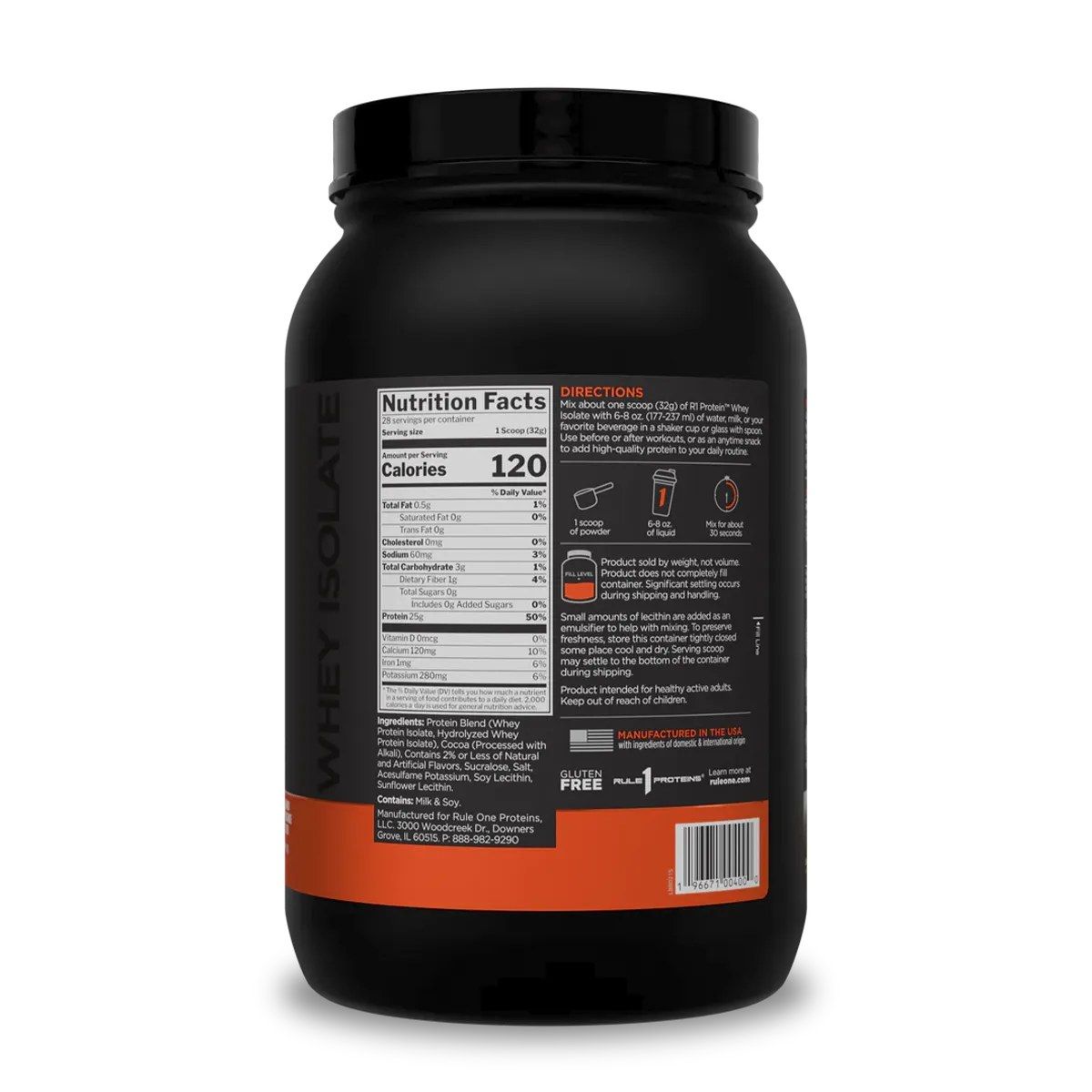 RULE1 - RULE1 PROTEINA ISOLATE 1.98 LB CHOCOLATE FUDGE
