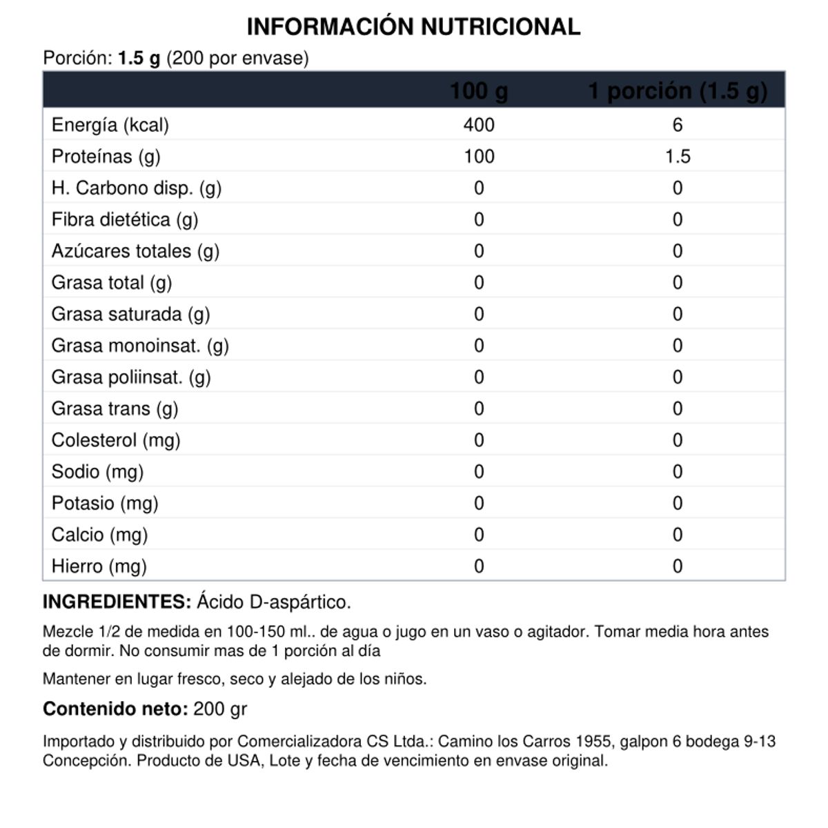 APPLIED NUTRITION - AN PRO HORMONAL ACIDO ASPARTICO 300 G SIN SABOR