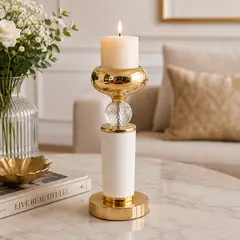 CAP DOR - Candelabro de Metal y Vidrio Zoe