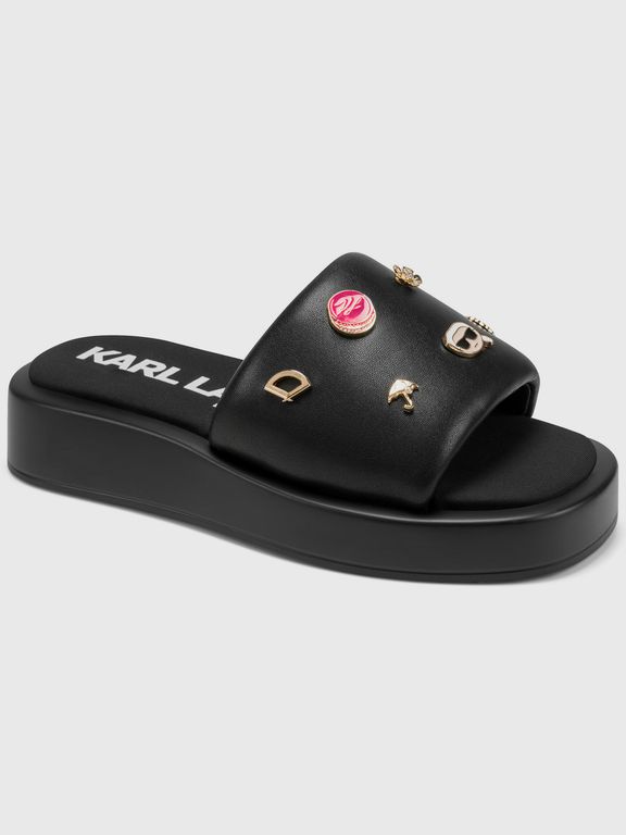 Sandalias Opal Macaron con apliques metálicos Negro