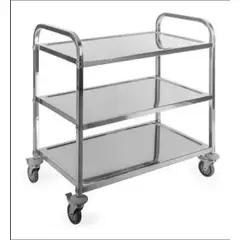 FRIGONOR - Carro de servicio Multiuso 3 Niveles Acero Inoxidable 85x45x90cm.