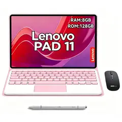 LENOVO - Tablet Pad 11 2024 8GB+128GB 11 WiFi Gris+Mouse+Teclado Rosa+Lápiz táctil