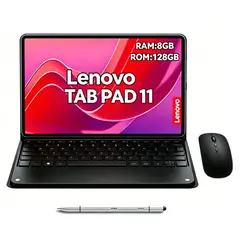 LENOVO - Tablet Pad 11 2025 8GB+128GB 11 WiFi Gris GC+Mouse+Teclado Teclado Negro+Lápiz táctil