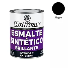 MOHICAN - Esmalte Sintetico Brillante Negro 1/4gl Interior/Exterior