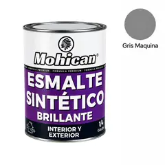 MOHICAN - Esmalte Sintetico Brillante Gris Maquina 1/4gl Interior/Exterior